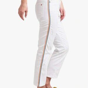 NWT Sundry USA White Jeans with Rainbow Stripes -- 24" Waist